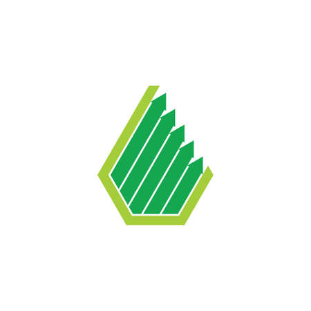 hexagonal arrow up geometric chart symbol logo vectorのイラスト素材