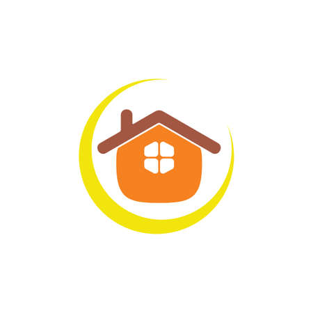 cute curves home cartoon logo icon vectorのイラスト素材