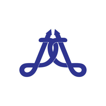 letter dd arrow linked linear logo vectorのイラスト素材