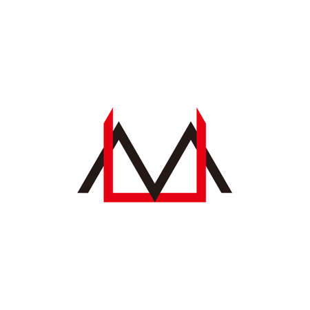 letter mu simple linked colorful design symbol vectorのイラスト素材