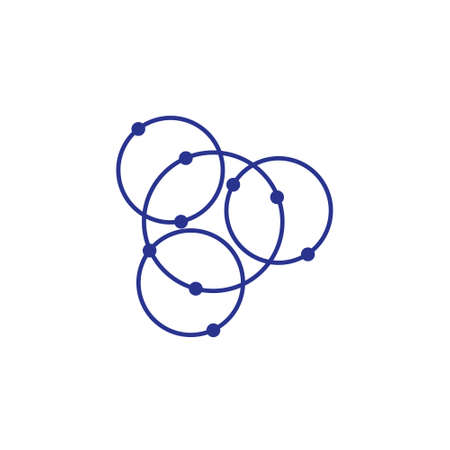 dots linked circle atomic logo vectorのイラスト素材