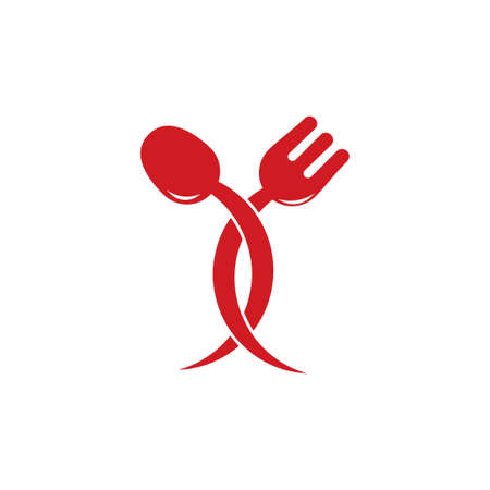 linked spoon fork overlap logo vectorのイラスト素材