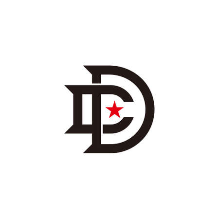 letter dc star simple geometric overlap logo vectorのイラスト素材