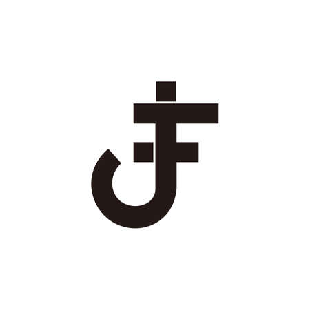 abstract letter jf geometric dots design logo vectorのイラスト素材