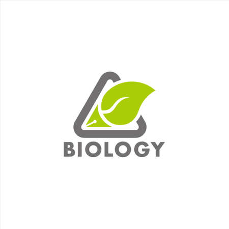 leaf pen biology course education symbol logo vectorのイラスト素材