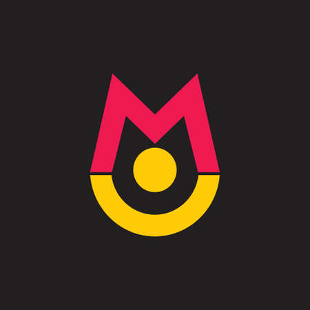 letter mu geometric line logo vectorのイラスト素材