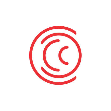 letter cc simple geometric line logo vectorのイラスト素材