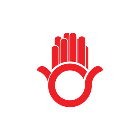 simple two hand palm abstract logo vectorのイラスト素材