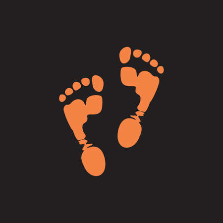 foot step print in mud symbol logo vectorのイラスト素材