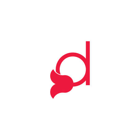 letter d flower shape beauty logo vectorのイラスト素材