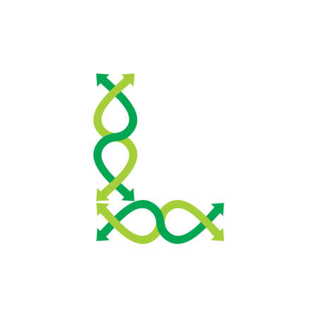 letter l dna line design logo vectorのイラスト素材