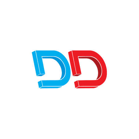 letter dd 3d logo vectorのイラスト素材