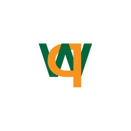 letter wq linked colorful logo vectorのイラスト素材