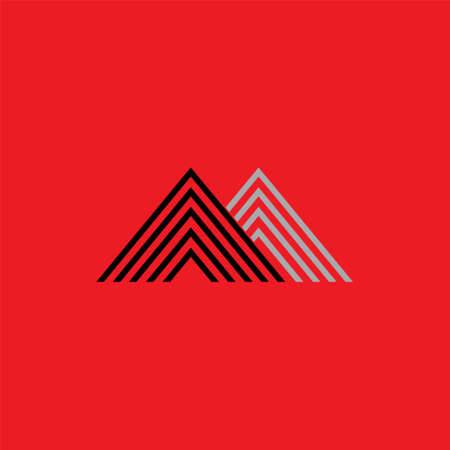 triangle stripes mountain logo vectorのイラスト素材