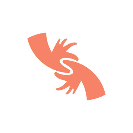 letter s linked hand symbol logo decoration vectorのイラスト素材
