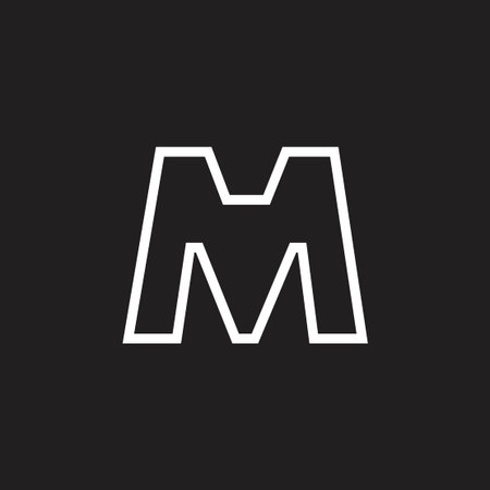letter m thin lines art modern design logo vectorのイラスト素材