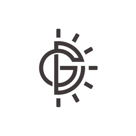 letter gd shine sun design symbol logo vectorのイラスト素材
