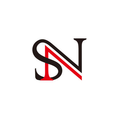 letter sn simple linked colorful design logo vectorのイラスト素材