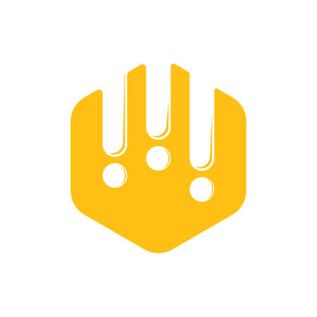 hexagonal honey comb symbol logo vectorのイラスト素材