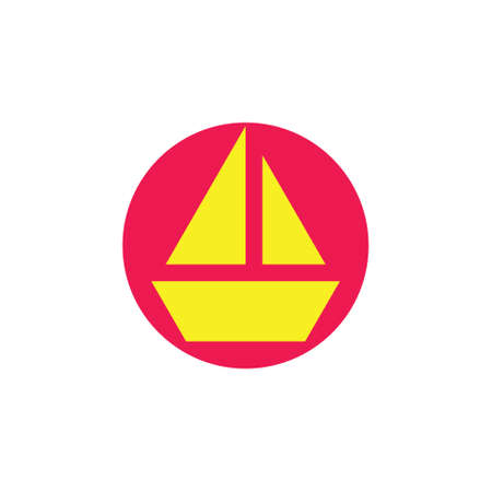simple geometric ship logo vectorのイラスト素材