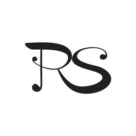 letter rs linked curves logo vectorのイラスト素材