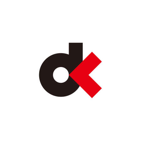abstract letter dk simple arrow colorful design symbol vectorのイラスト素材
