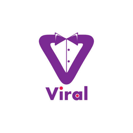 letter v suit viral logo vectorのイラスト素材
