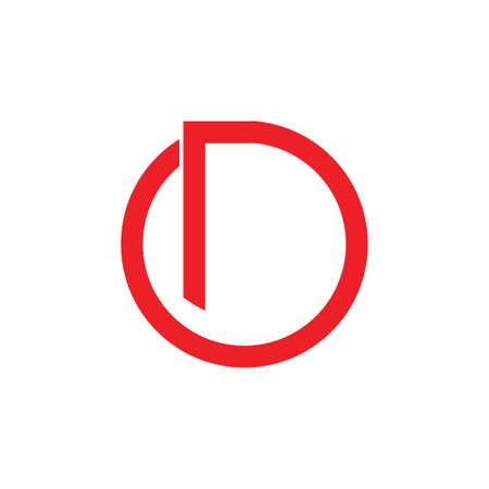 letters d simple circle geometric line logoのイラスト素材