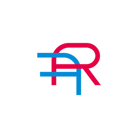letter rf linked colorful design symbol logo vectorのイラスト素材