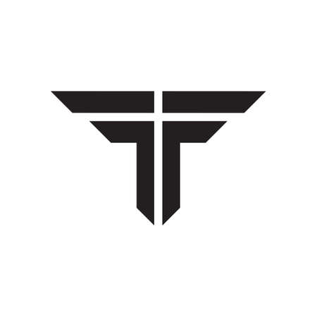 abstract letter tf simple geometric clear logo vectorのイラスト素材
