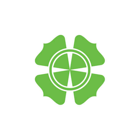 abstract curves leaf geometric logo vectorのイラスト素材