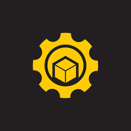 cog machine adjustable wrench with box logo vectorのイラスト素材