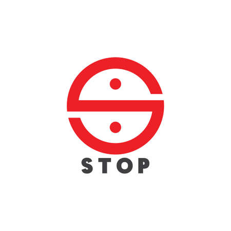 letter s dot symbol circle geometric vectorのイラスト素材