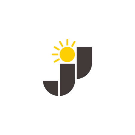 abstract letter jj shine sun design vector fit for logo emblemのイラスト素材