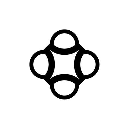 circle linked loop object logo vectorのイラスト素材