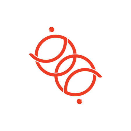 linked circle motion dots design logo vectorのイラスト素材