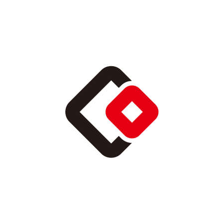 letter co simple geometric square abstract logo vectorのイラスト素材