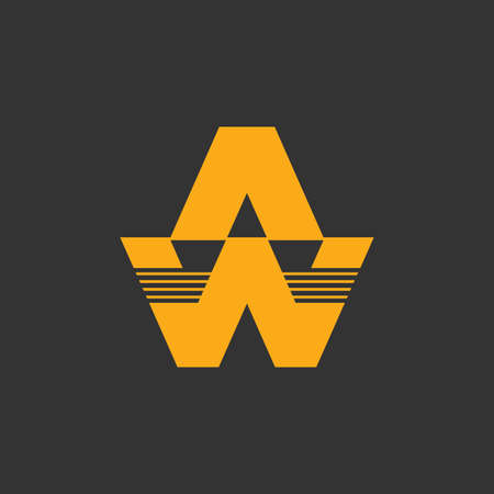 letter aw stripes geometric logo vectorのイラスト素材