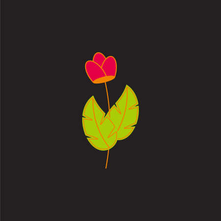 flower tree simple geometric beauty symbol logo decor vectorのイラスト素材