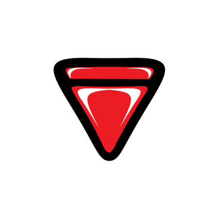 triangle letter v shine icon vectorのイラスト素材