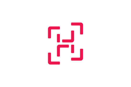 abstract geometric line letter h square icon vectorのイラスト素材