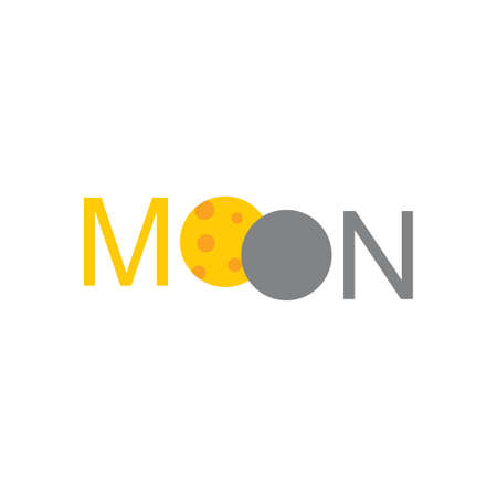 text moon symbol icon vectorのイラスト素材