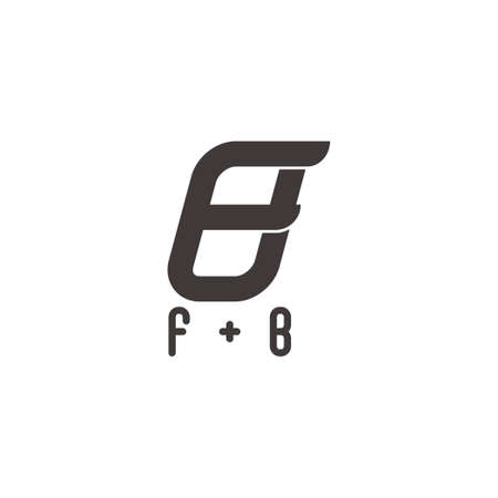 abstract letter fb simple geometric line logo vectorのイラスト素材