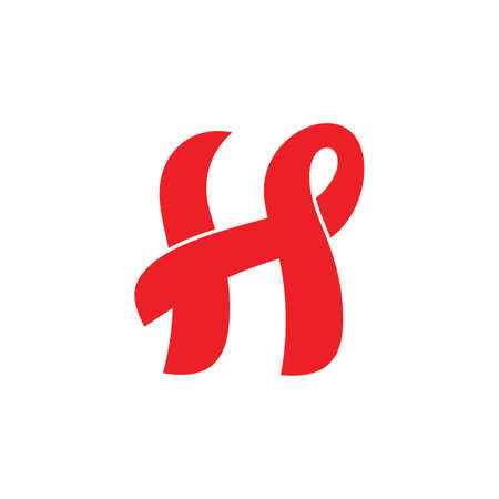 letter h hot flame design logo vectorのイラスト素材
