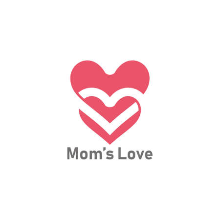mom's love symbol negative space logo vectorのイラスト素材