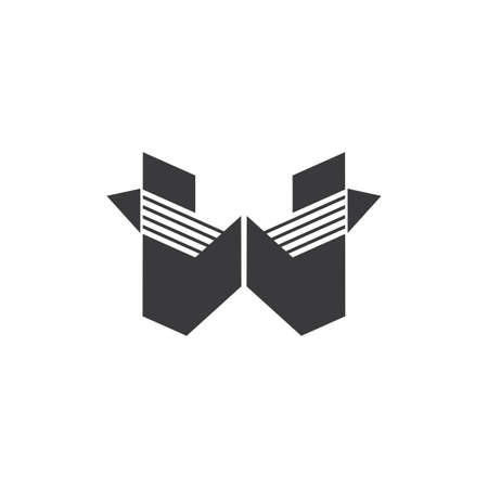 letter w stripes geometric fast arrow logo vectorのイラスト素材