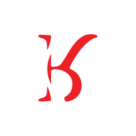 letter bk simple curves logo vectorのイラスト素材