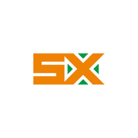 letter sx square geometric focus arrows symbol logo vectorのイラスト素材