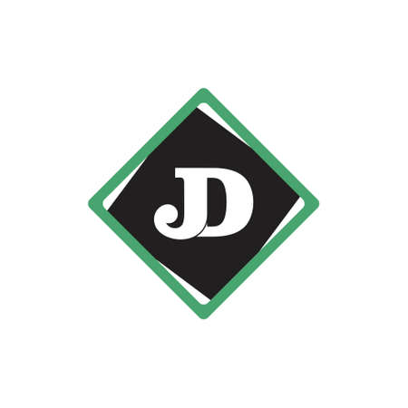 letters jd square frame logo vectorのイラスト素材