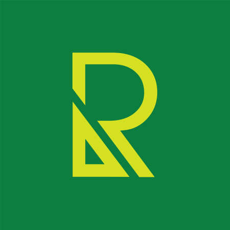 letter r simple geometric logo vectorのイラスト素材